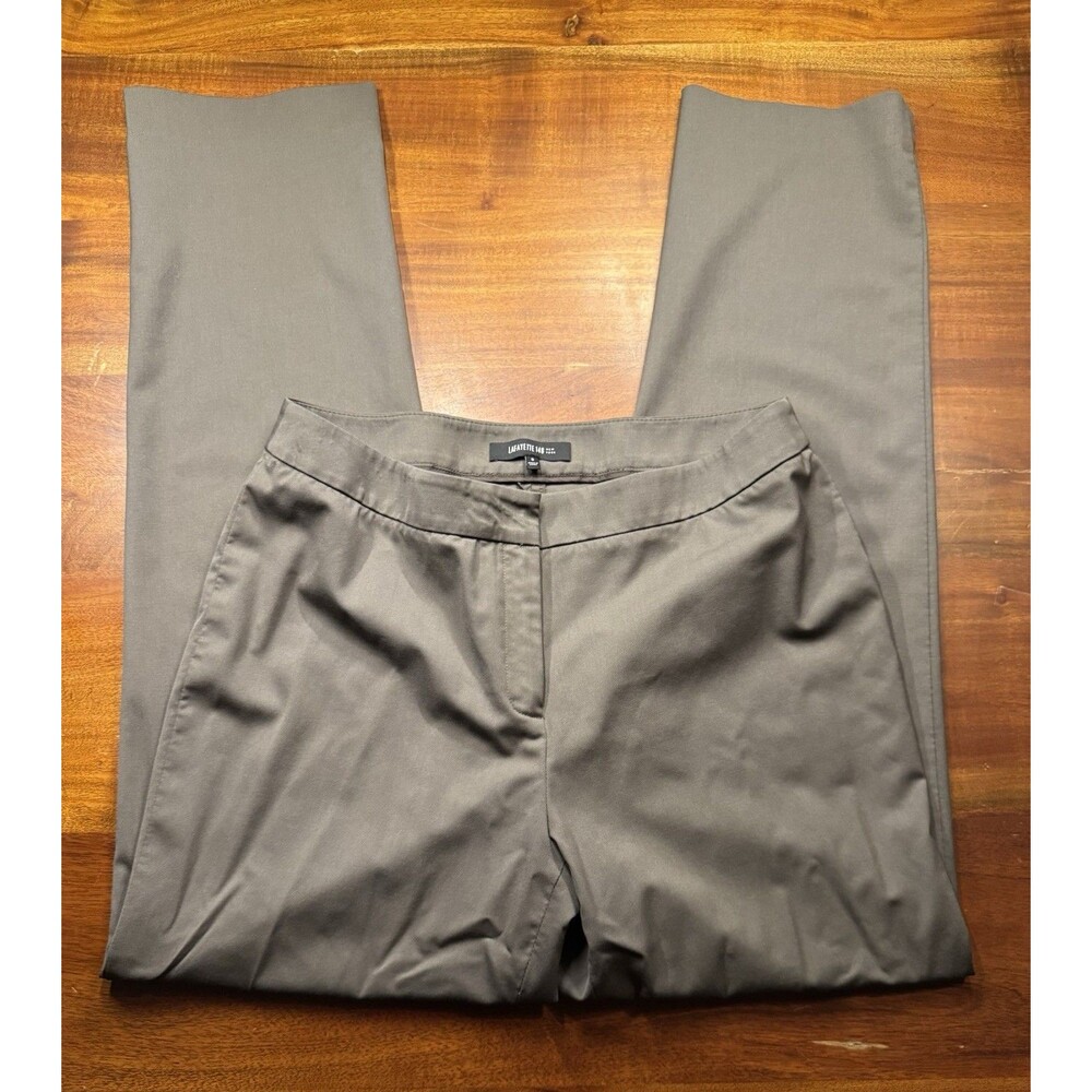 Lafayette 148 New York Virgin Wool Stretch Career Office Flat Front Pants 8